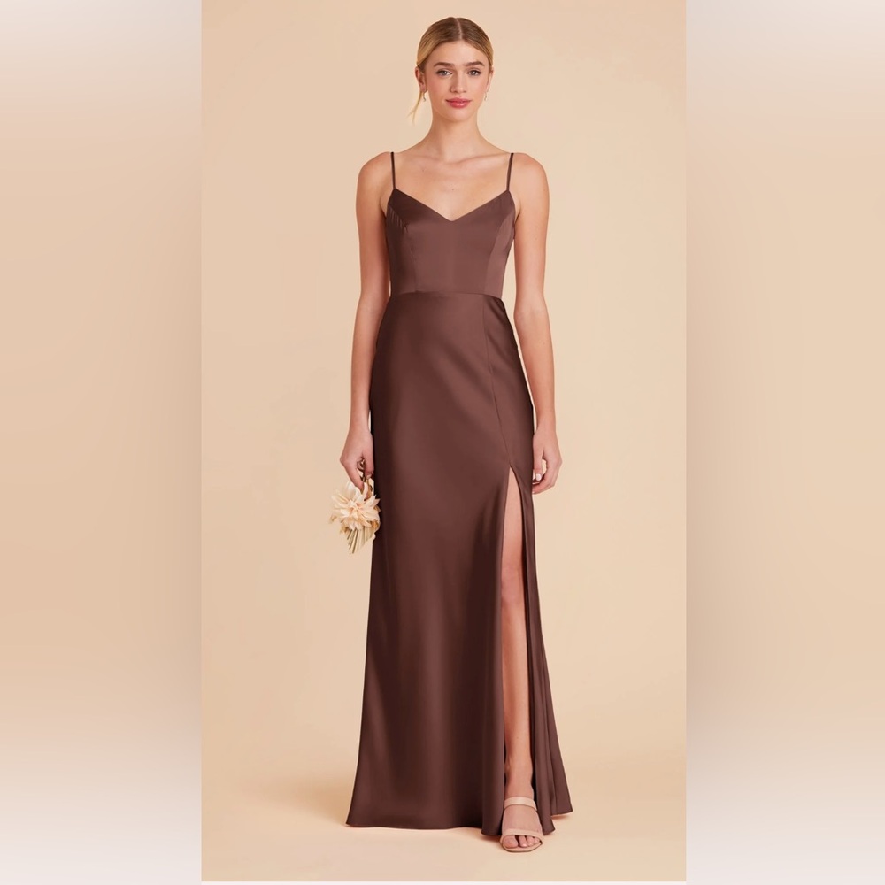 Birdy Grey Jay dress in matte satin chocolate brown